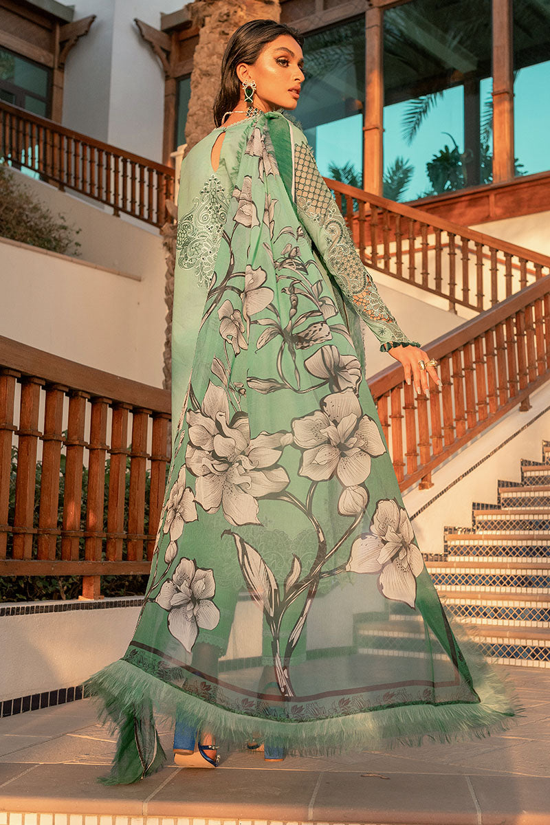Fresh Sage - HM22-02B | Mushq | Hemline Lawn Collection 2022