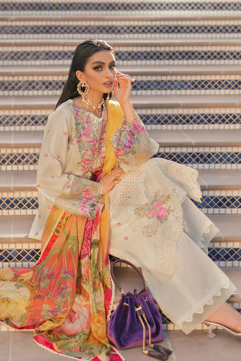 French Vanilla - HM22-03B | Mushq | Hemline Lawn Collection 2022