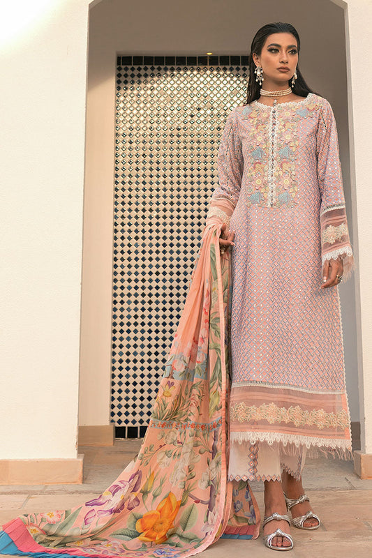 Pink Suede - HM22-04B | Mushq  | Hemline Lawn Collection 2022