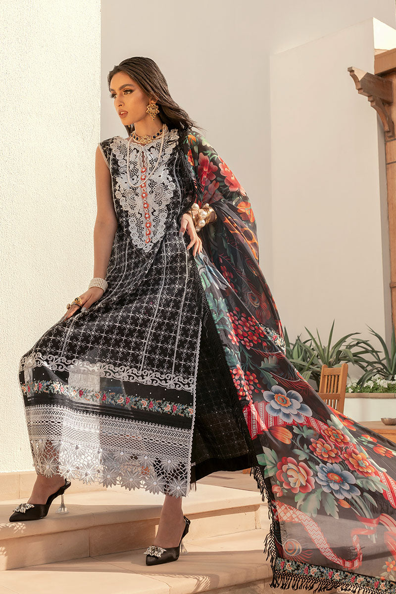 Dark Noir - HM22-08B | Mushq | Hemline Lawn Collection 2022