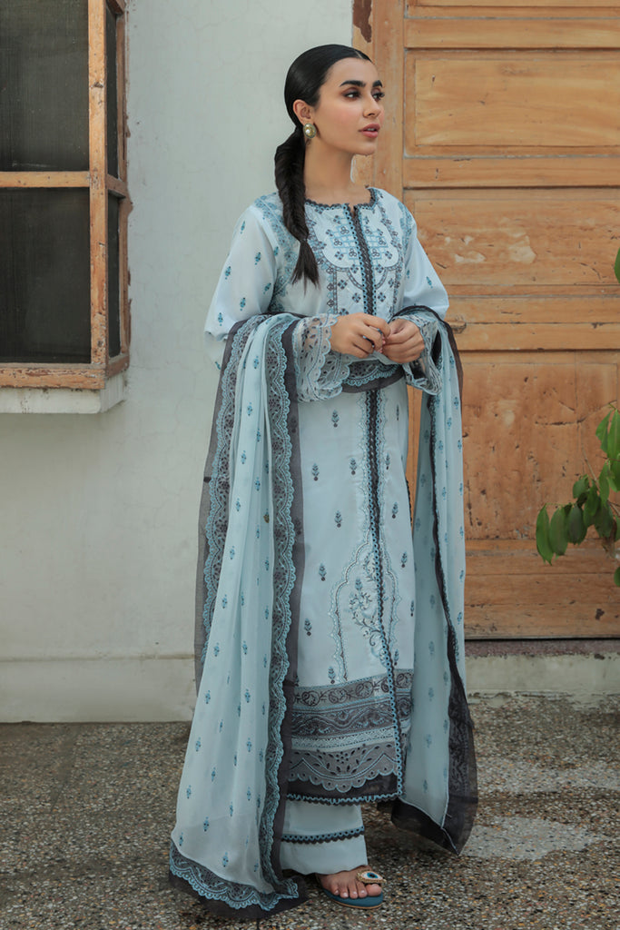 AQ-05 FEROZA | Qalamkar | Qline Dastak Lawn Collection 2022
