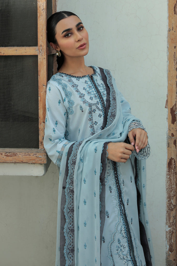 AQ-05 FEROZA | Qalamkar | Qline Dastak Lawn Collection 2022