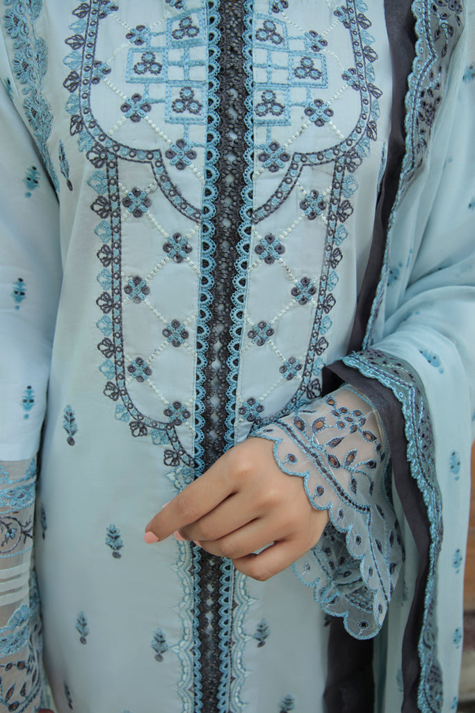 AQ-05 FEROZA | Qalamkar | Qline Dastak Lawn Collection 2022