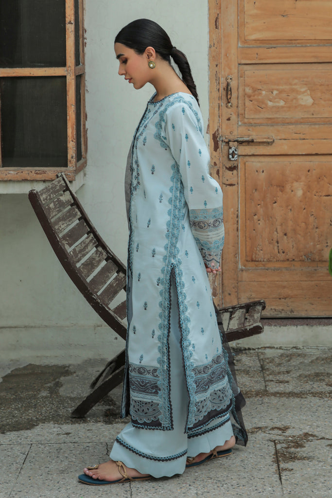 AQ-05 FEROZA | Qalamkar | Qline Dastak Lawn Collection 2022