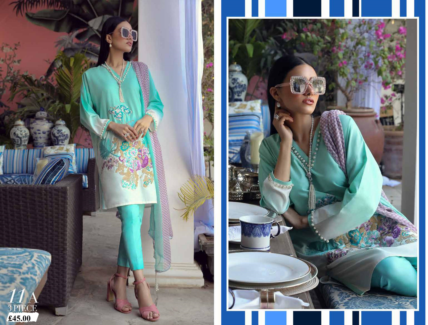 Muzlin 11A - Fern-etic (3 Piece Lawn) by Sana Safinaz