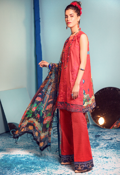 Lady in red | Rungrez | Renaissance'20 | Spring Summer Lawn Collection