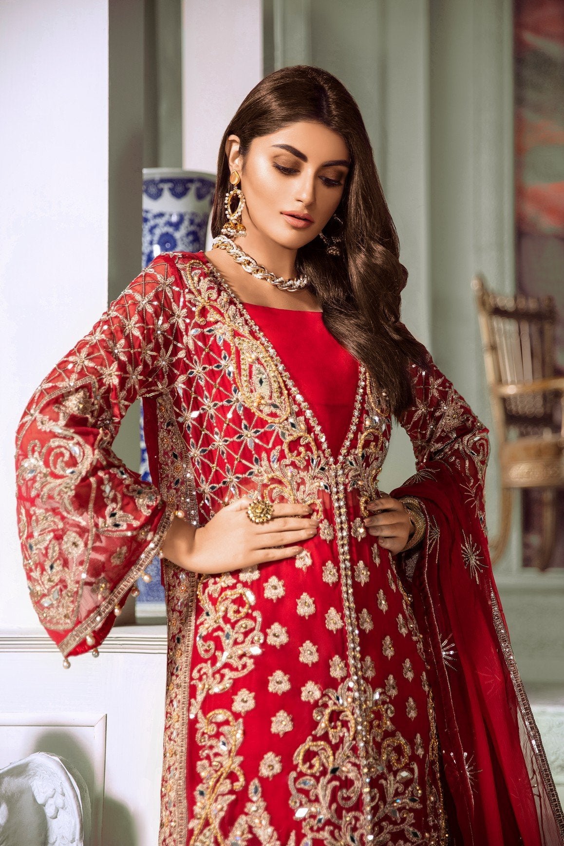 Last Redd (MMC-02) | Maryum n Maria | Embroidered Collection