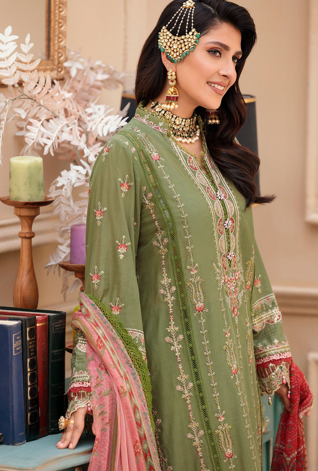 D - 07 - Sage | Noor By Saadia Asad | Eid Laserkari Collection 2022