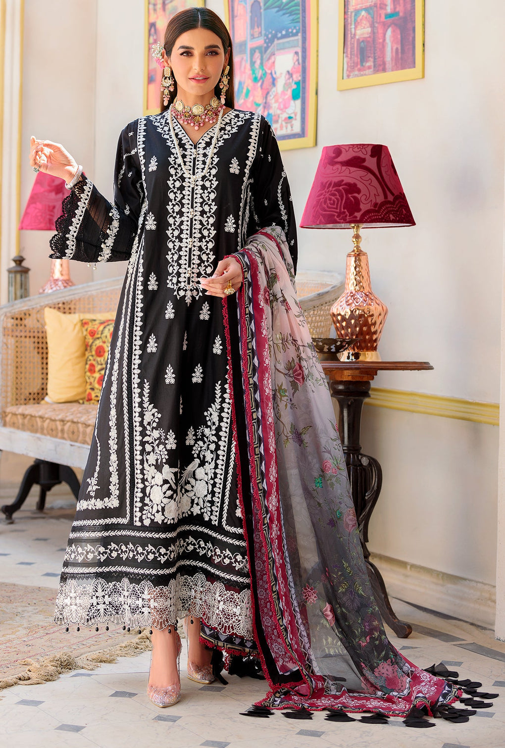 NEIDCHK22-D1-B-SEVGI | Noor | Eid Chikankari Lawn 2022