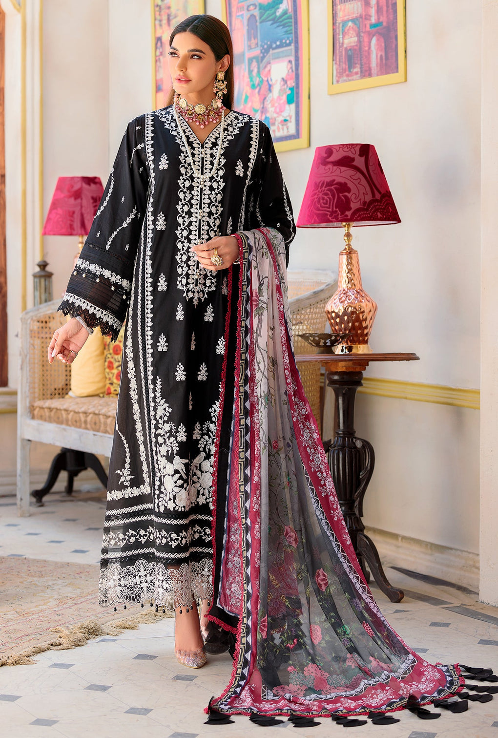 NEIDCHK22-D1-B-SEVGI | Noor | Eid Chikankari Lawn 2022