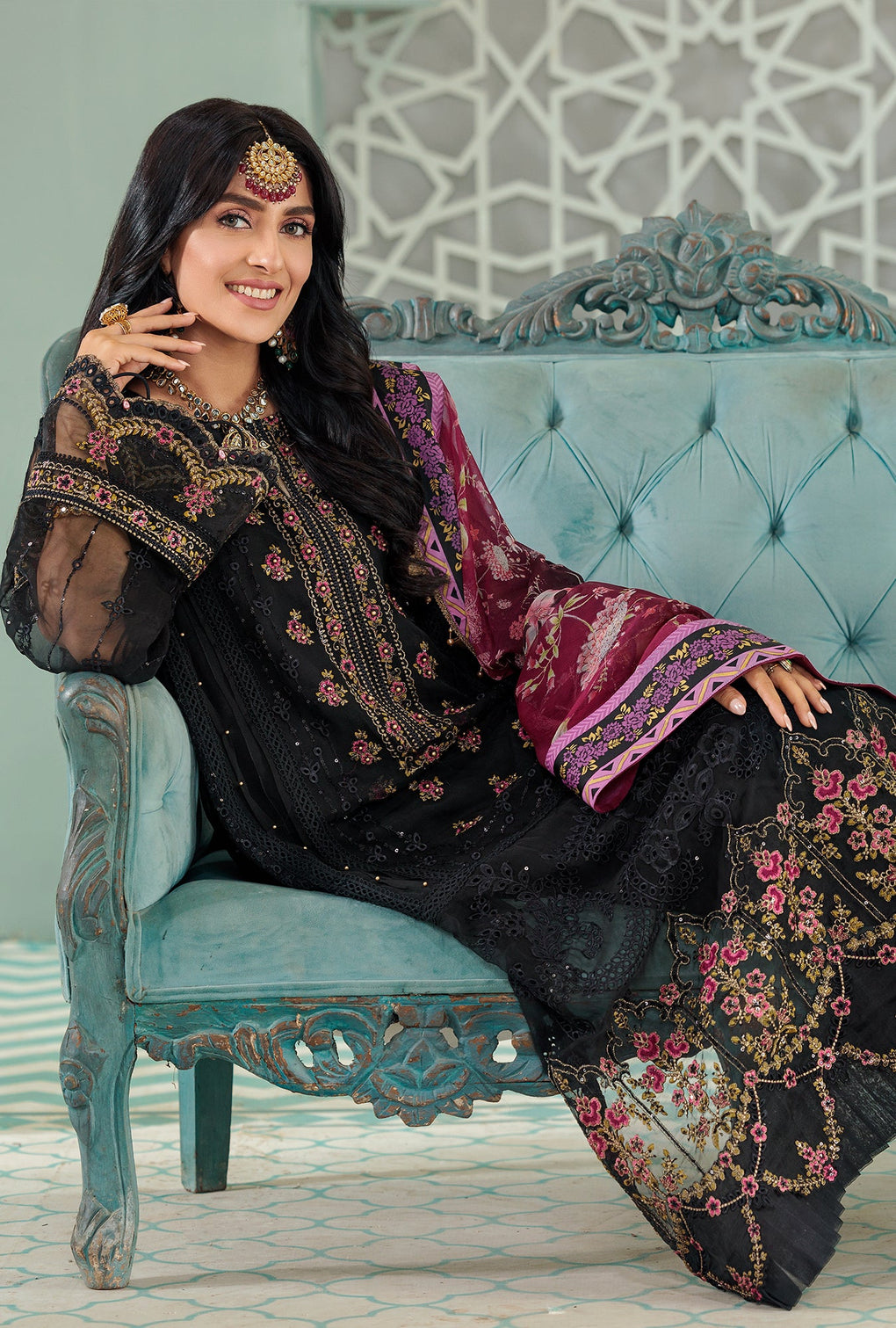 D8 - Noir | Noor | Chiffon Laserkari Collection 2022