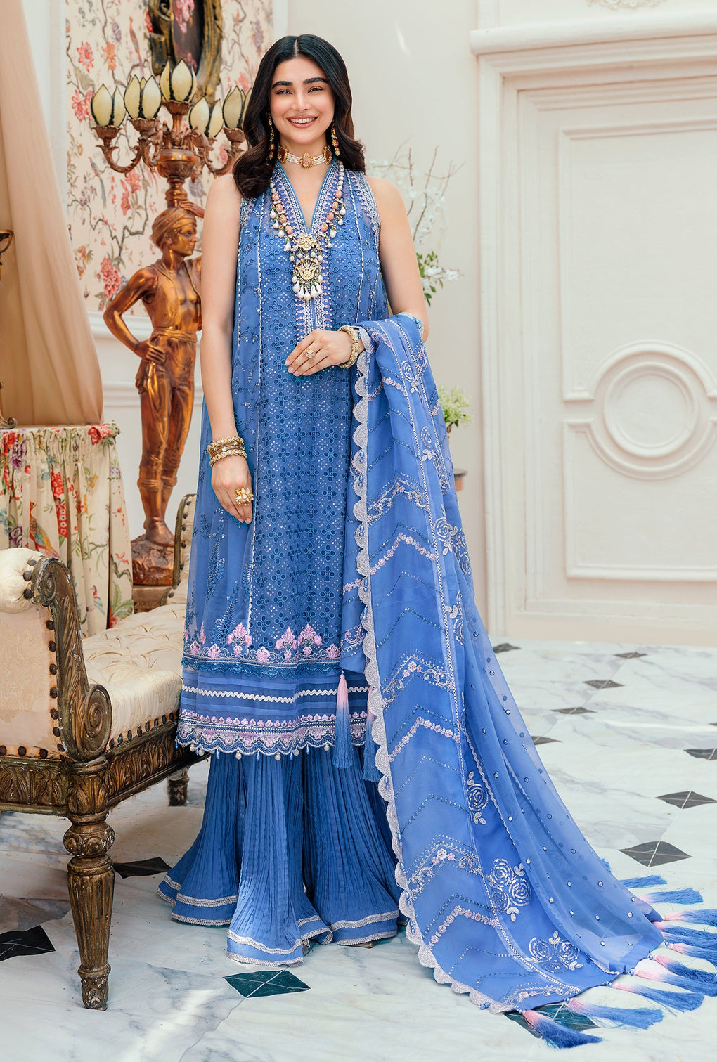 D7 - Azul | Noor | Chiffon Laserkari Collection 2022