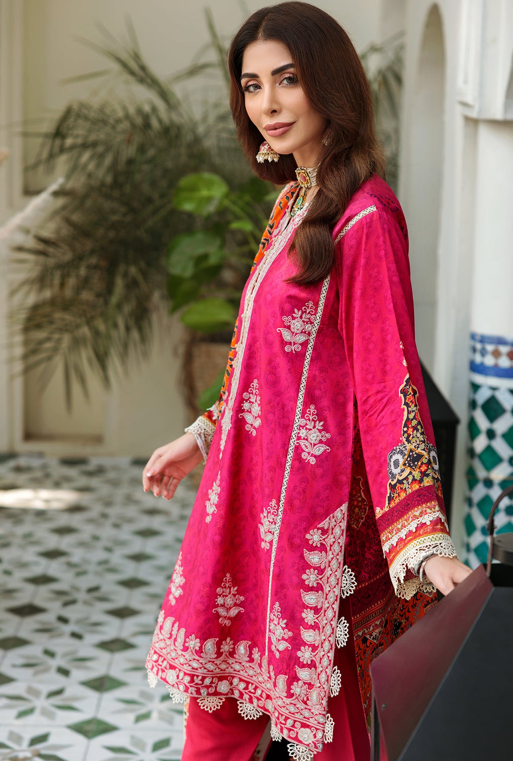 D3 - A - LUNA | Noor | Embroidered Prints Woolen Shawl Collection 2022