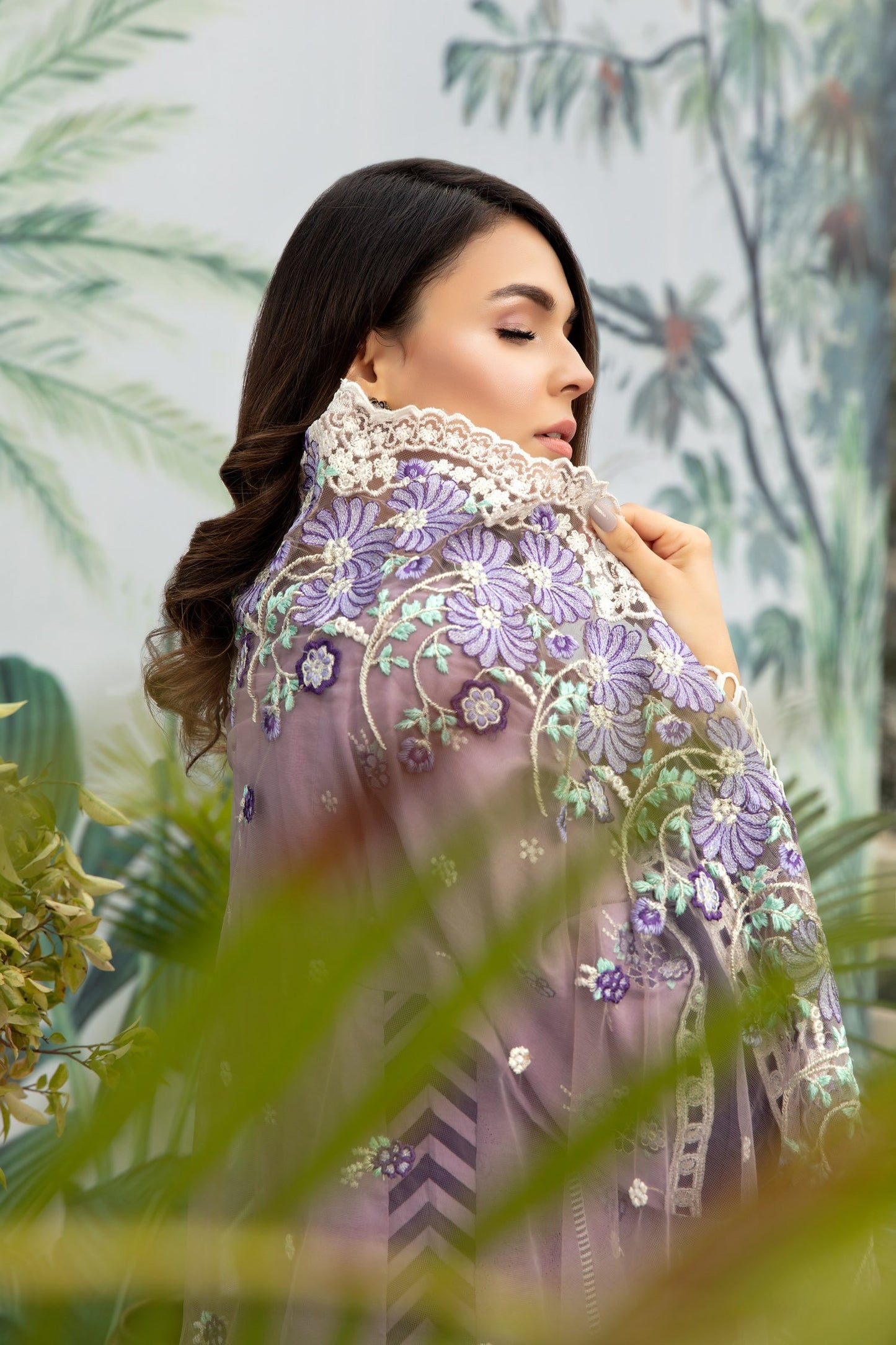 Flora-Some | Adan's Libas | Digital Printed And Embroidered Schiffli Lawn