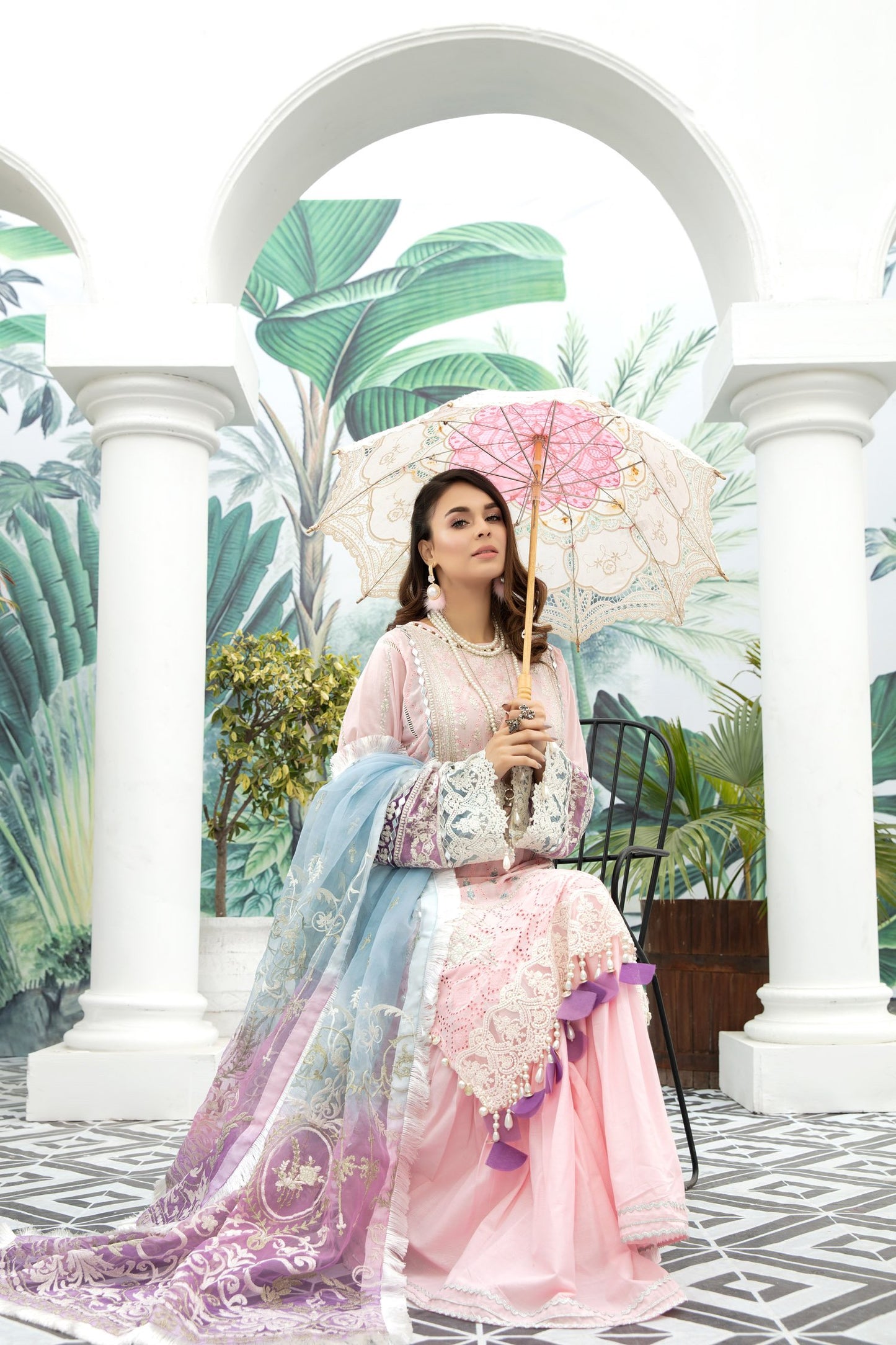 Fairy Floss | Adan's Libas | Digital Printed And Embroidered Schiffli Lawn