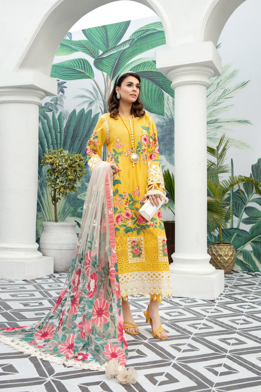 Honeycomb Heaven | Adan's Libas | Digital Printed And Embroidered Schiffli Lawn