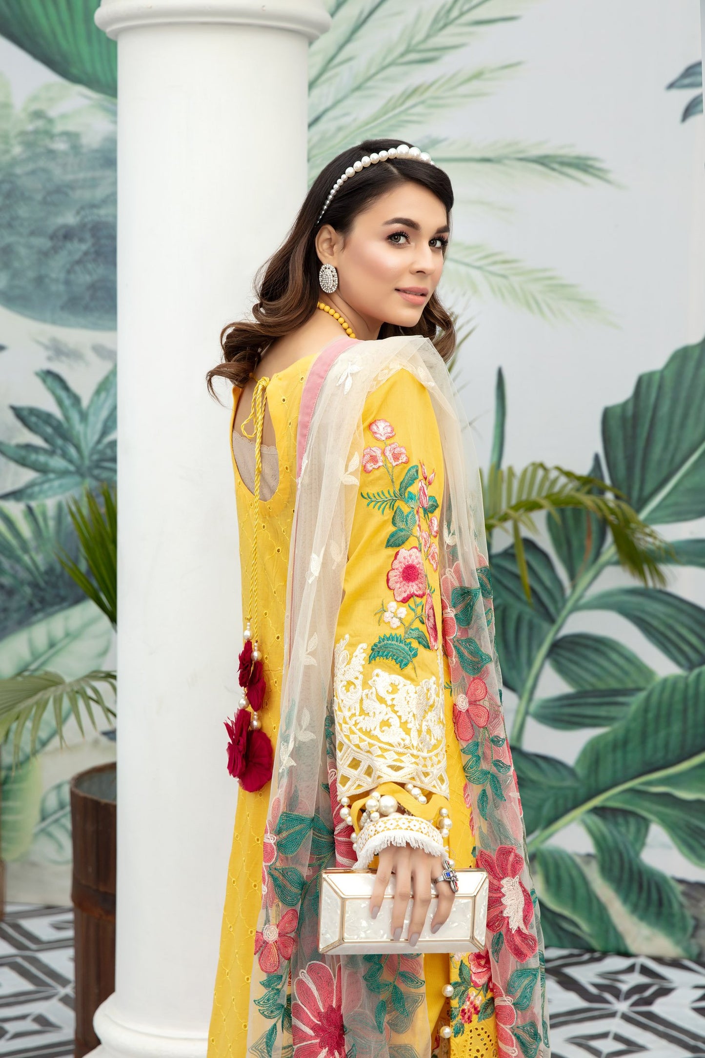 Honeycomb Heaven | Adan's Libas | Digital Printed And Embroidered Schiffli Lawn