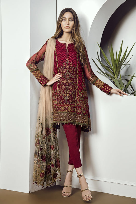 Cherry Rose (Baroque Chantelle Embroidered Chiffon)