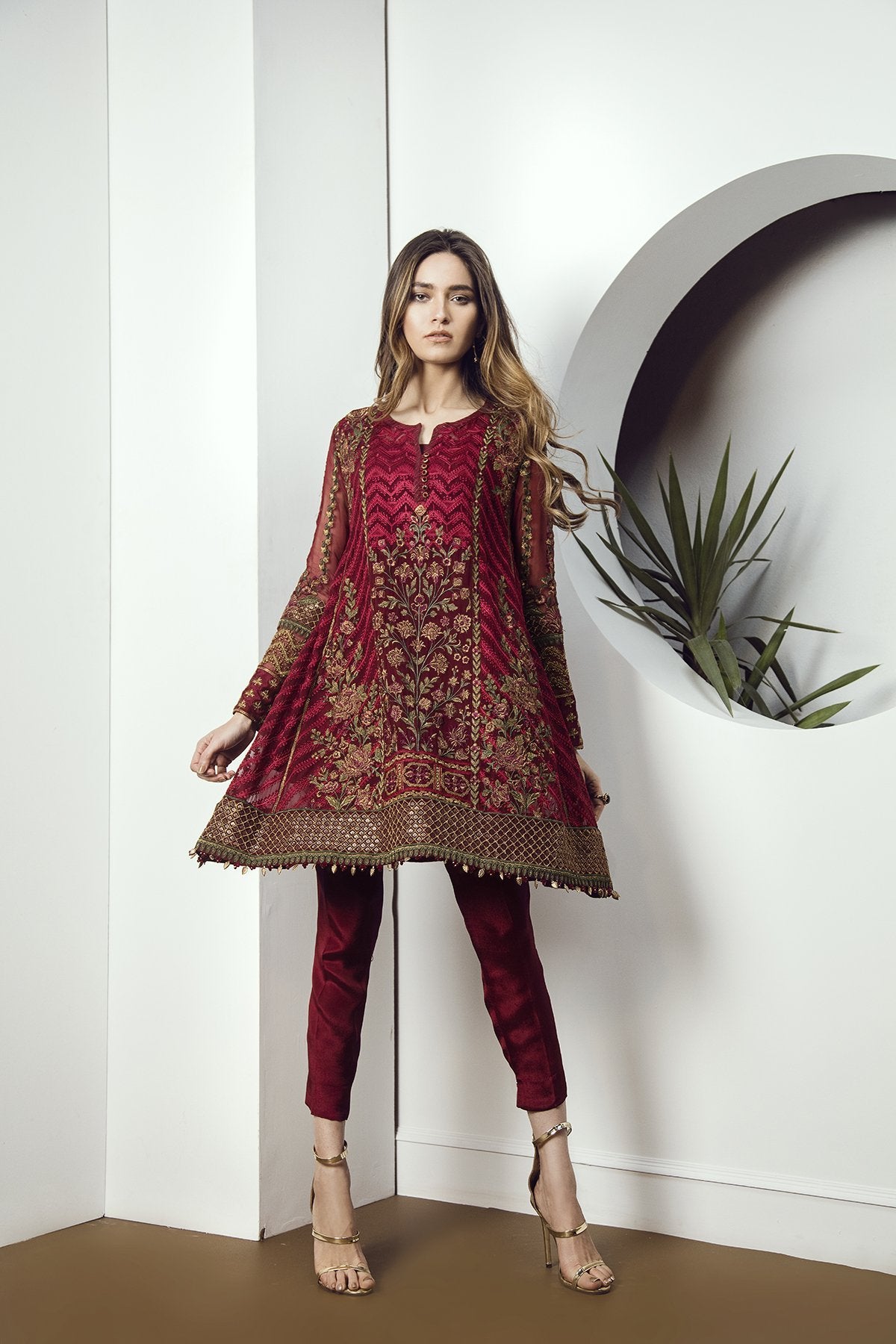 Cherry Rose (Baroque Chantelle Embroidered Chiffon)