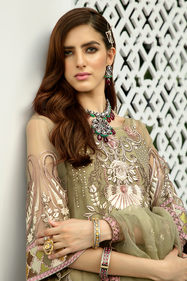 S-1019 Olive Garden | Serene Premium Imrozia | Majestic | LA FANTAISIE Collection