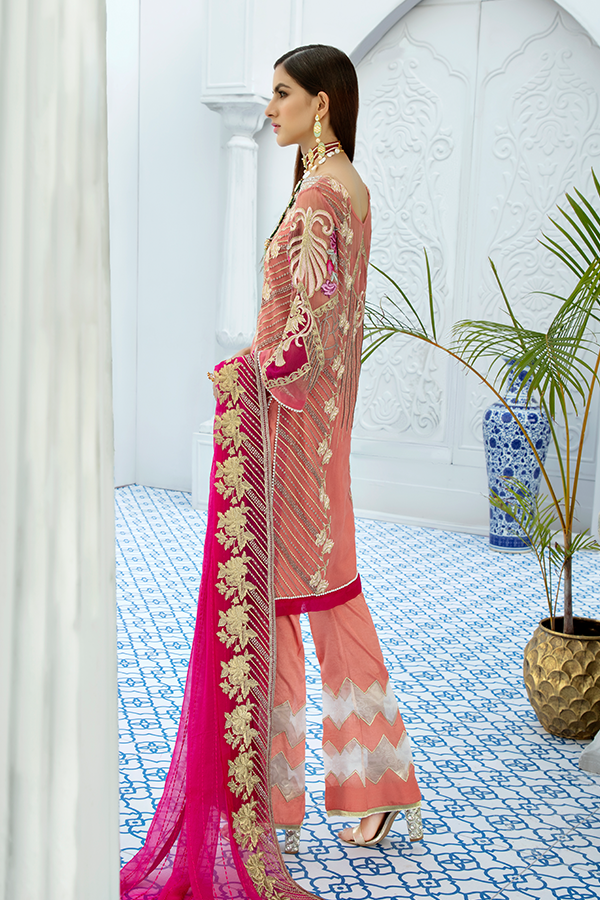 S-1020 Sandy Peach | Serene Premium Imrozia | Majestic | LA FANTAISIE Collection