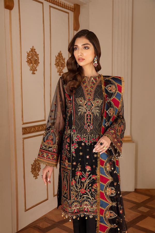 Sable | Baroque | Chantelle | Embroidered Chiffon