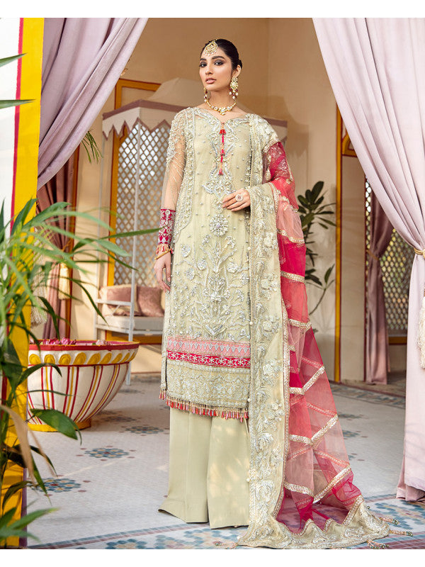 Kehkshan WD-04 (Embroidered Net 3 Pc) | Gulaal | Luxury Formals | Wedding Collection