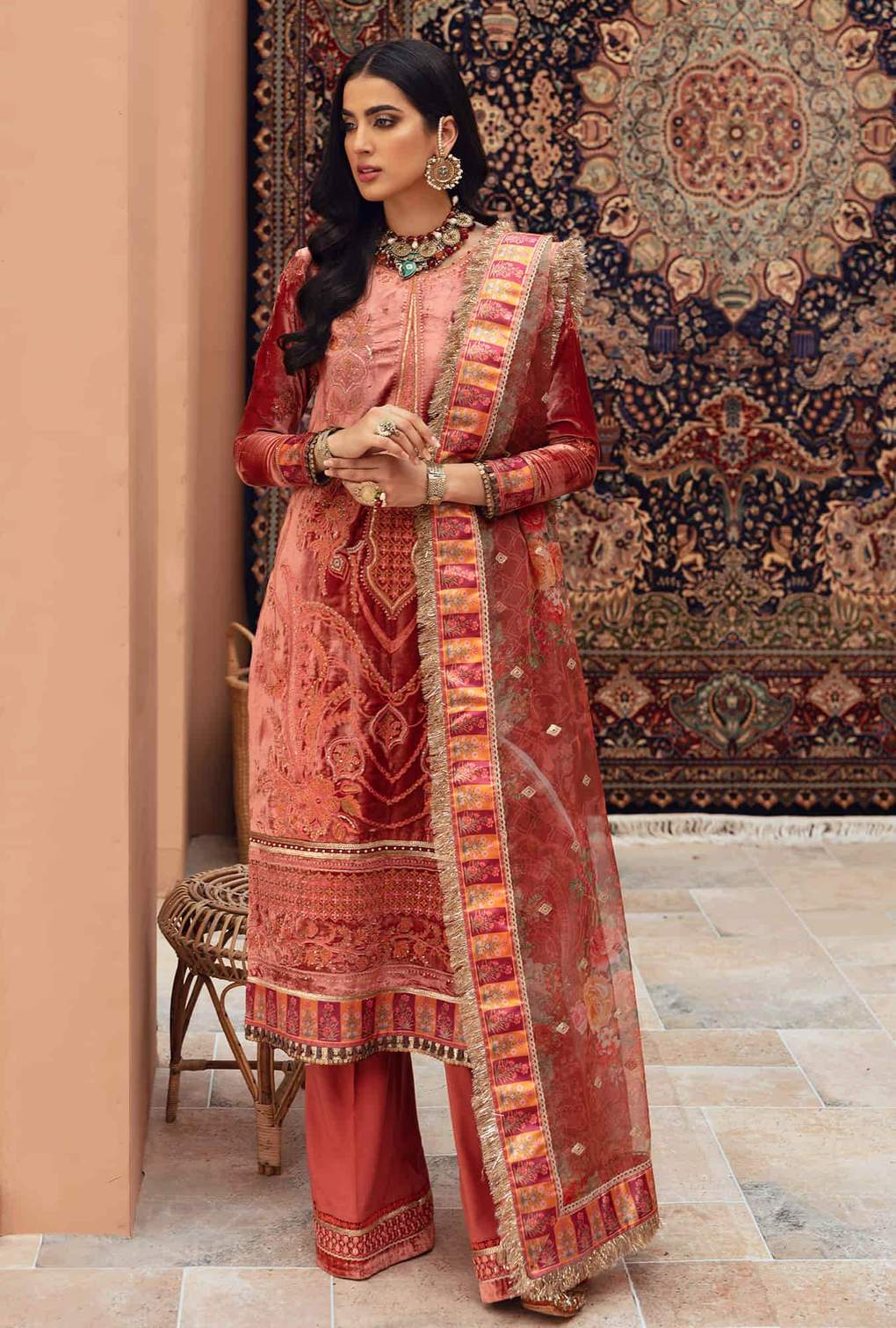 D4 - Amber | Noor | Winter Embroidered Shawl Collection 2021