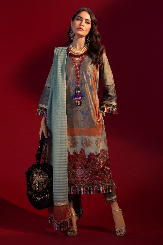 B201-004B-CU | Sana Safinaz | Karnool Block Print Collection'20