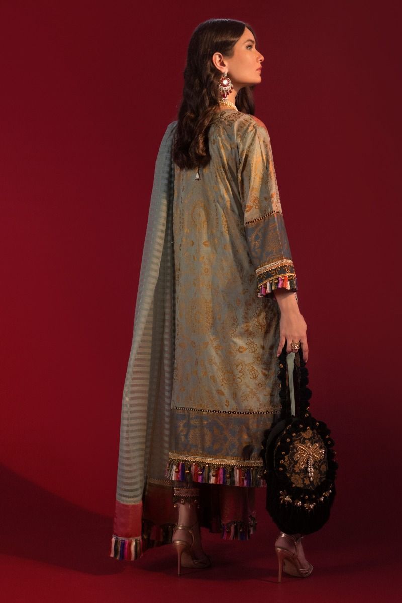 B201-004B-CU | Sana Safinaz | Karnool Block Print Collection'20