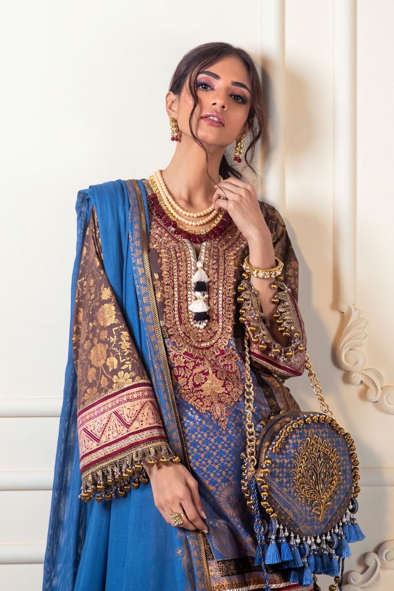 B201-006B-CS | Sana Safinaz | Karnool Block Print Collection'20