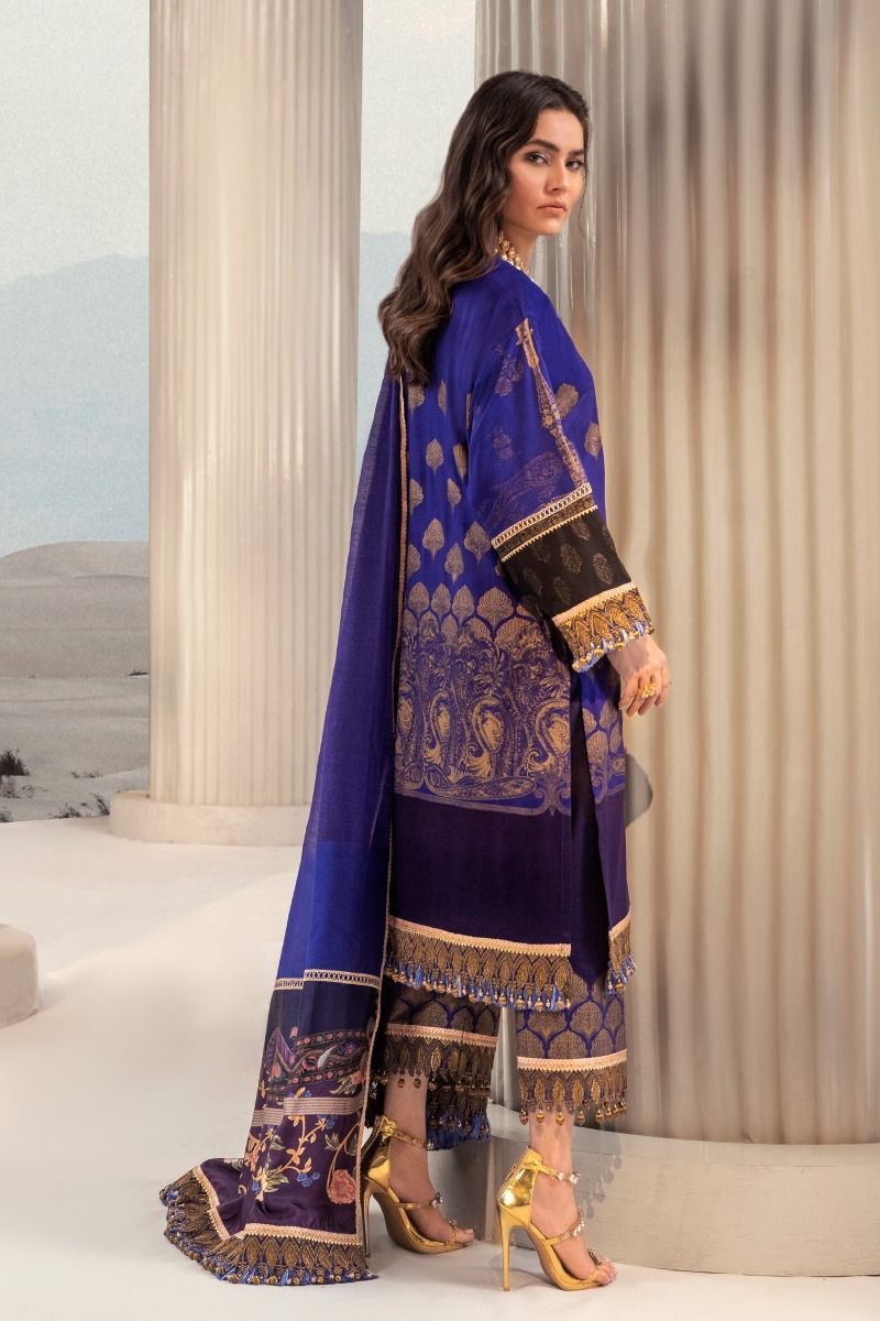 B201-007B-CU | Sana Safinaz | Karnool Block Print Collection'20