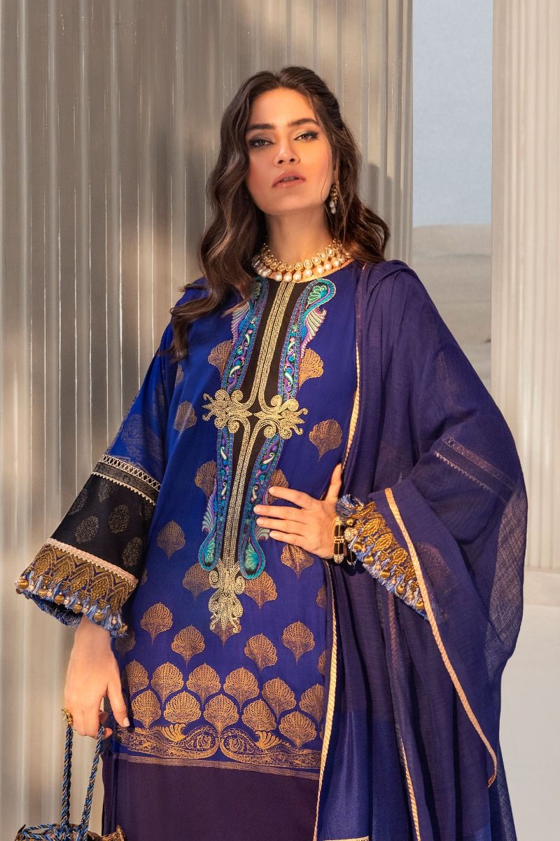 B201-007B-CU | Sana Safinaz | Karnool Block Print Collection'20