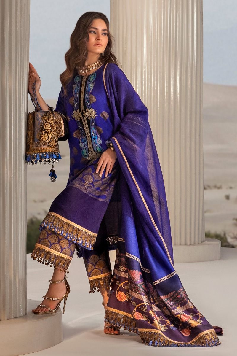 B201-007B-CU | Sana Safinaz | Karnool Block Print Collection'20