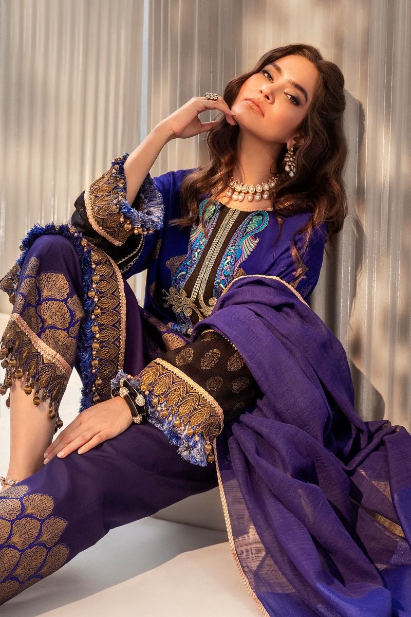 B201-007B-CU | Sana Safinaz | Karnool Block Print Collection'20