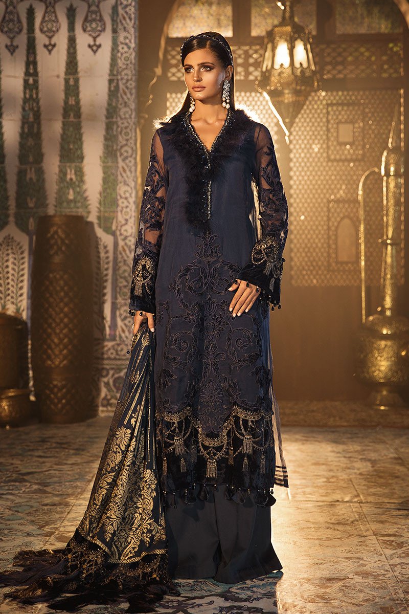 Deep Sapphire Blue - BD 1803 (Maria B Unstitched Mbroidered - Wedding Edition)