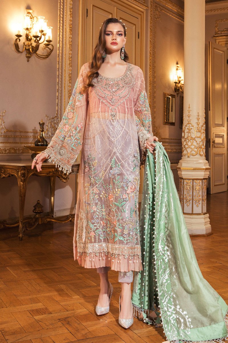 Fresh Peach (BD-2003) | Maria.B. | MBROIDERED | Wedding Edition 2020