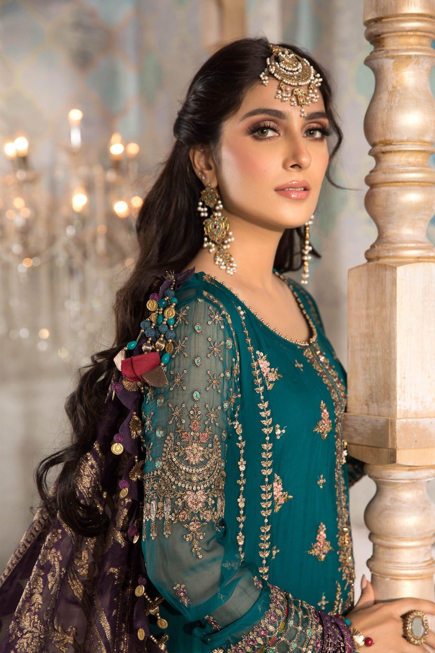 Teal blue, Olive Green and Purple (BD-2202) | Maria B | Mbroidered Heritage Festive Collection 2021