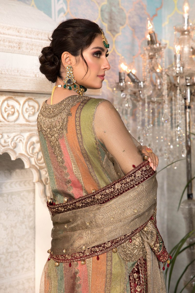 Bronze, Maroon and Carrot pink (BD-2207) | Maria B | Mbroidered Heritage Collection 2021