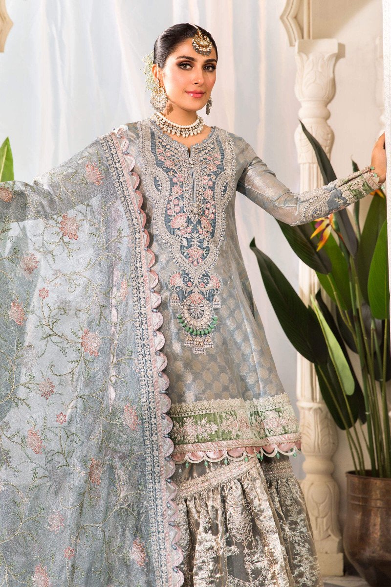Pearl Blue and Ash Pink (BD-2403) | Maria B Mbroidered | Heritage Luxury Festive Formal 2022