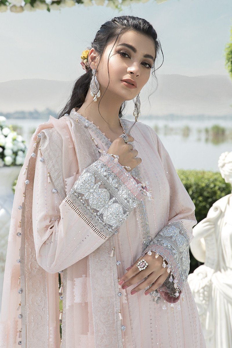 CST-302-Pink | Maria B. | Sateen | Unstitched | Fall Collection'20