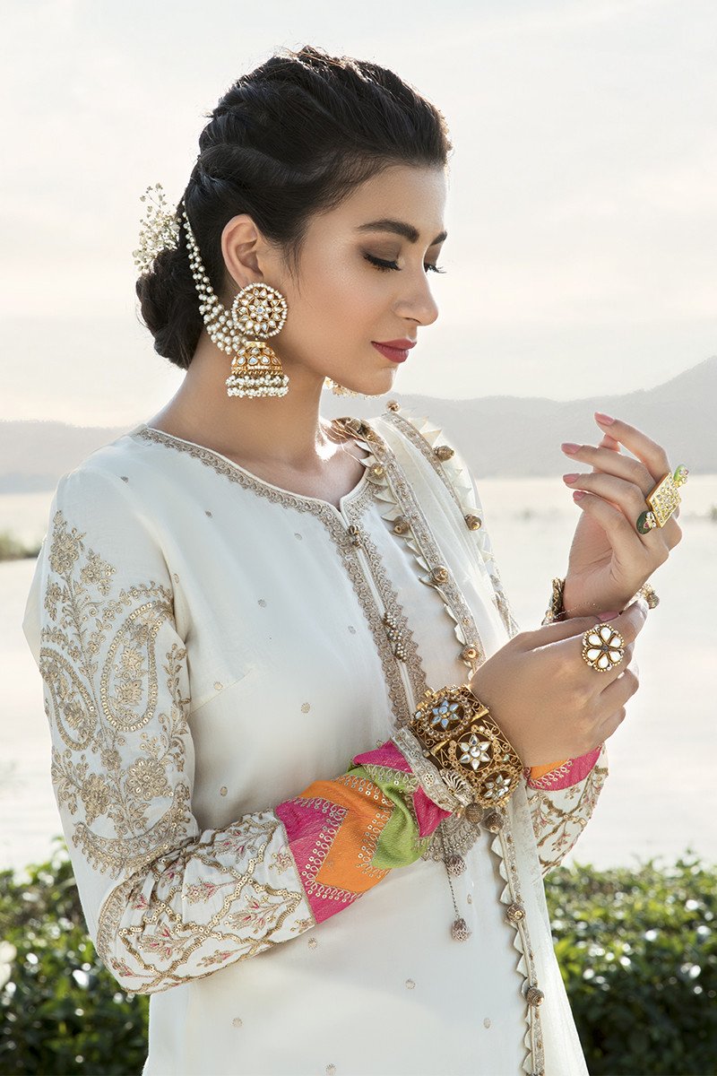 CST-305-Off White | Maria B. | Sateen | Unstitched | Fall Collection'20