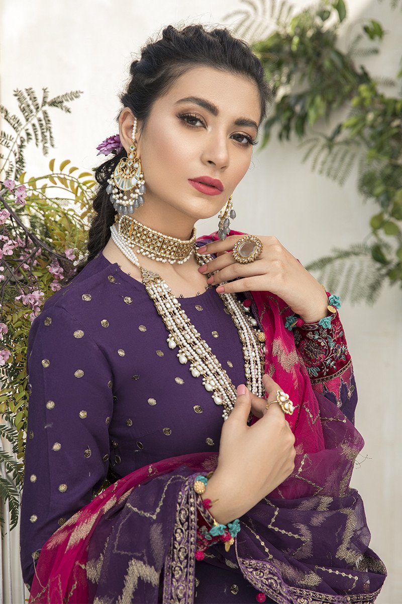 CST-306-Purple | Maria B. | Sateen | Unstitched | Fall Collection'20