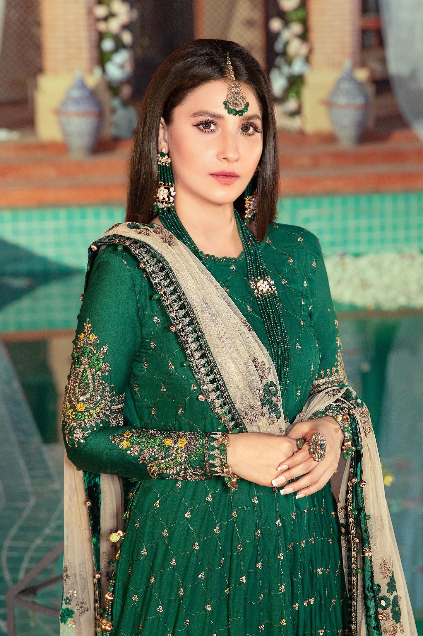 CST-402-Emerald | Maria.B. | Unstitched Sateen Collection