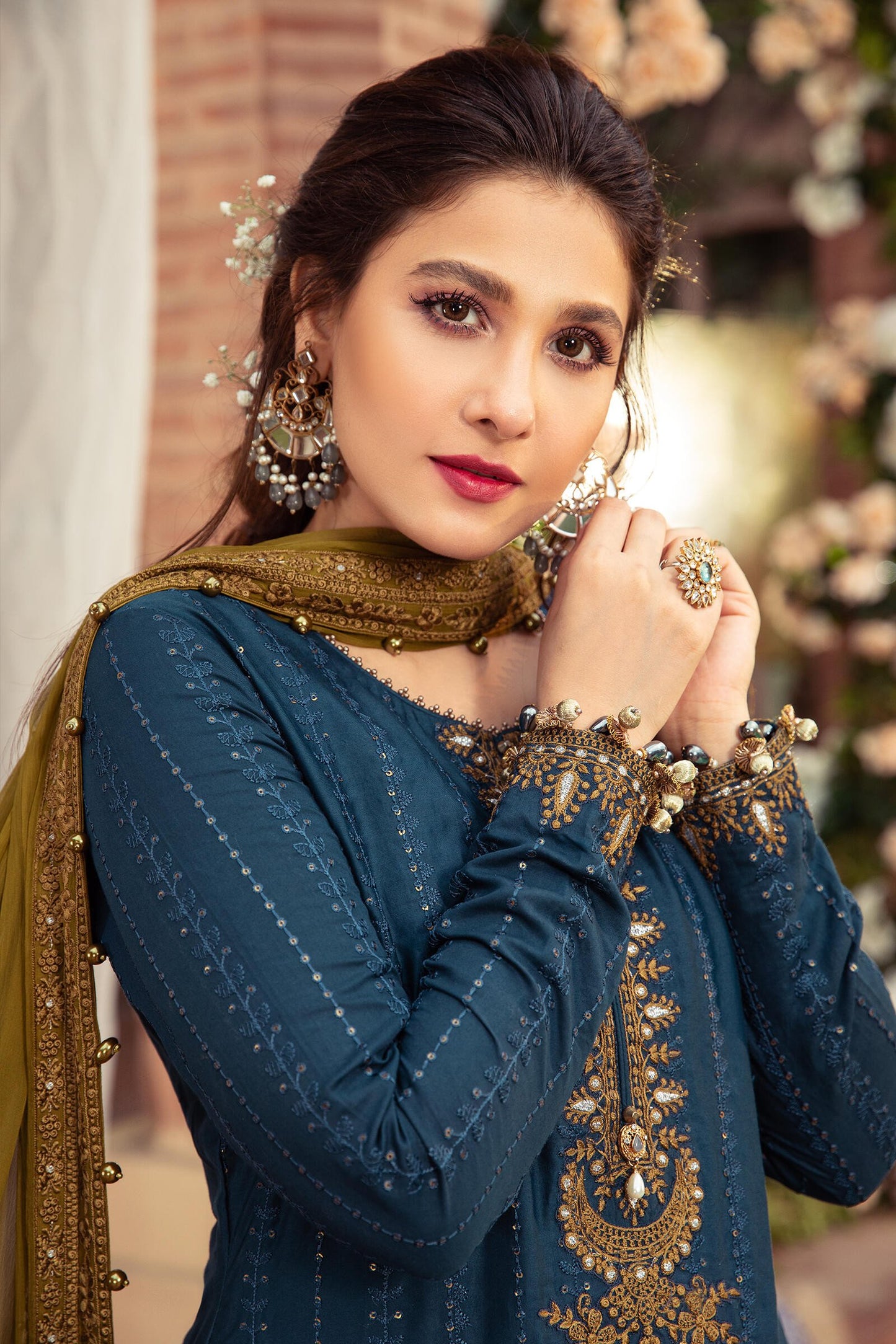 CST-407-Teal | Maria.B. | Unstitched Sateen Collection