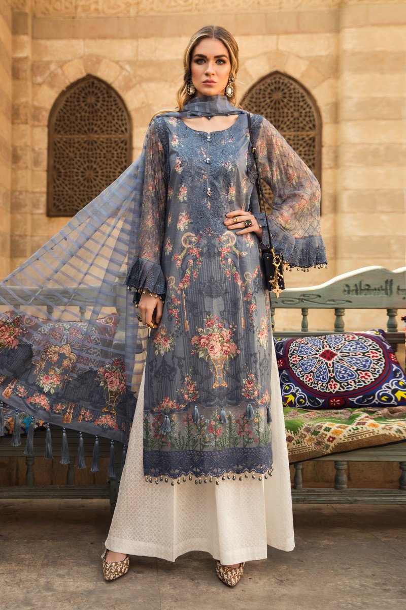 D-2002-B | Maria B. | Unstitched Fabrics | Spring Summer Lawn'20
