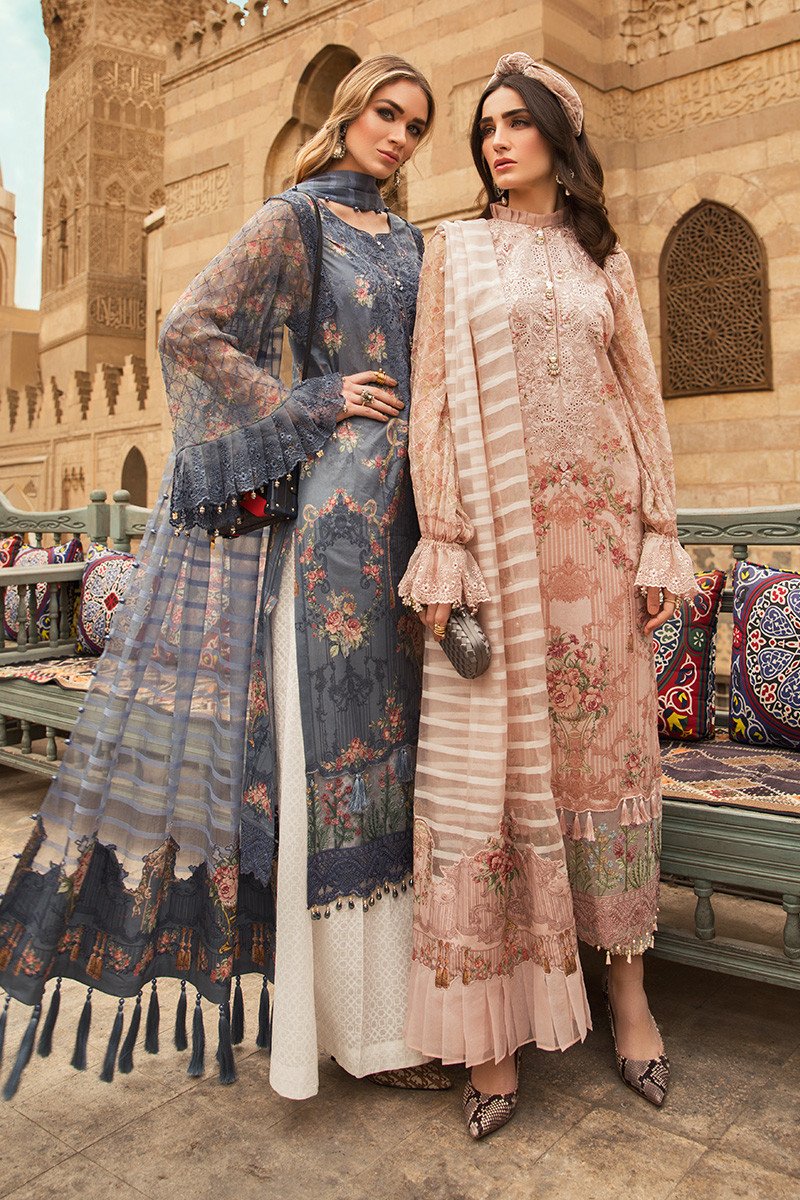 D-2002-B | Maria B. | Unstitched Fabrics | Spring Summer Lawn'20