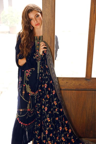 3PC Unstitched Velvet Suit WV-22006 | Gulahmed | Winter Collection 2022