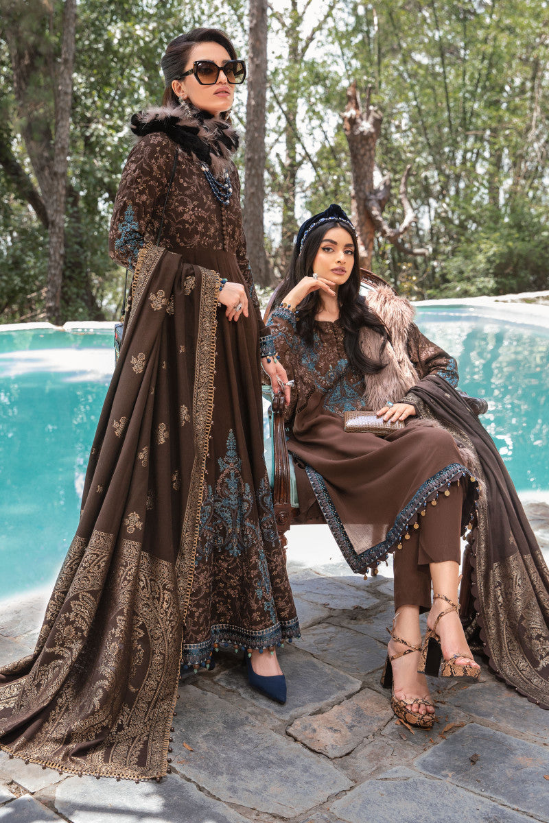 DL-1001-BROWN | Maria B | Linen Winter Unstitched Collection 2022