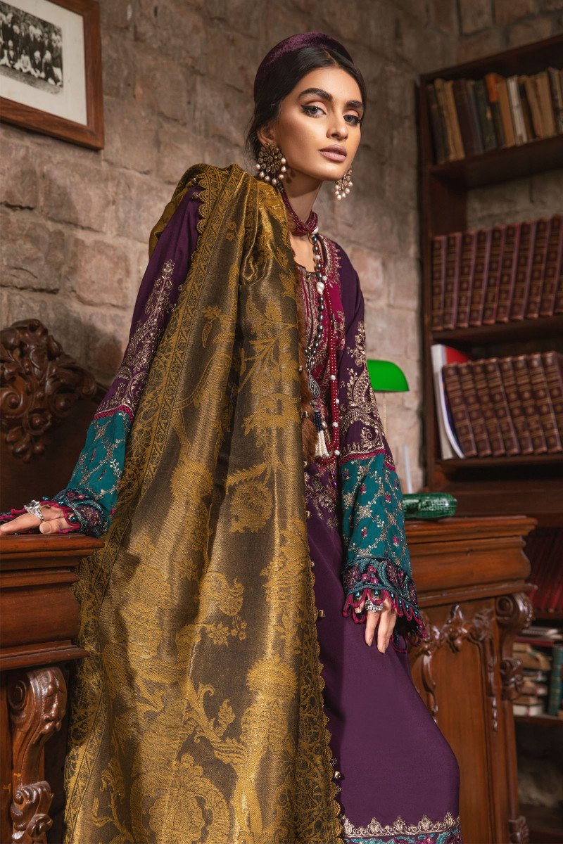 DL-1002-PURPLE | Maria B | Linen Winter Unstitched Collection 2022
